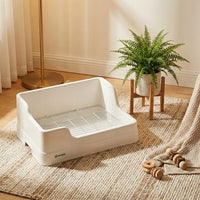 Anti Tip Toilet Rodent Litter Tray with Removable Pan, Large Litter Box for Cage Training, Splash Guard and Elastic Band Fixation for Small Pets