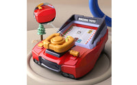 Game Toy with Steering Wheel Two-Power-Supply Simulated Driving Toy Interactive Simulated Driving Console for Kids, Young Children, Playroom, Home