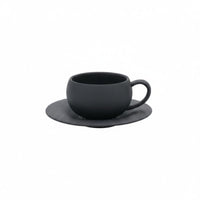 Comfortable Handle Ceramic Coffee Cup Set Great Gift Ceramic Coffee Mug with Saucer High-Temperature Fired for Adults, Cafe, Kitchen, Office