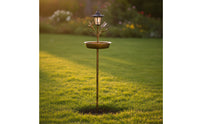 Garden Stake Bird Bath Outdoor Bird Bath with Lantern Decorative for Gardeners, Flower Beds, Backyard, Patio