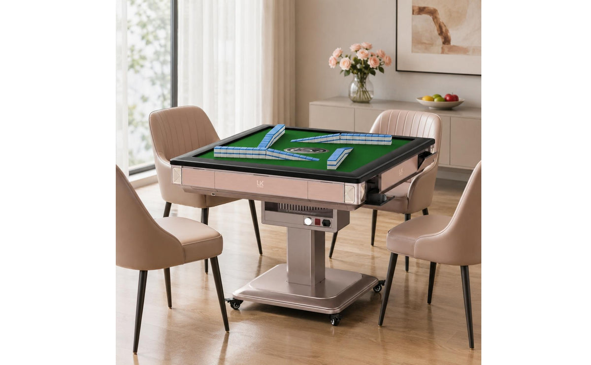 Cup Holder Electric Folding Mahjong Table Green Felt Folding Mahjong Table Foldable Game Furniture