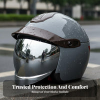 Electric Bike Half Helmet 3C Certified Half Helmet with Sun Visor Glare-Reducing Guarding Headwear for Men, Commuters, Commuting, City Streets
