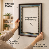 Picture Frame Vintage Style Ornate Wall for Oil Painting and Art, European Photo for Cross Stitch, Empty Design for Custom Mounting