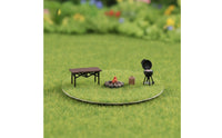 4 Pieces 1/64 Scale Barbecue Scene Collectible Miniature BBQ Set Decorative Diorama Accessory for Hobbyists, Collectors