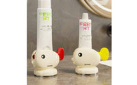 Cute Design Wall-Mounted Toothpaste Holder Easy Installation Cartoon Toothpaste Dispenser Reduces Waste Manual Tube Roller for Children