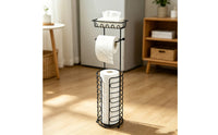 Toilet Tissue Holder with Storage Free Standing for Apartment, Guest Room