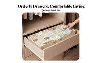 3 Pieces Compartmentalized cloth Compartment Box Space-Saving cloth Compartment Tray Foldable Drawer Organizer Breathable for Students, Adults, Parents, Bedroom, chest of drawers, Dorm Room, Office