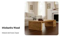 Nordic and design Burl Wood Coffee Table Vintage Design Rectangular Burl Wood Centerpiece Minimalist aesthetic Living Room Furniture low-height for Interior Designers, homeowners, Adults, Lounge Area, Home Office