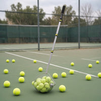 Tennis Ball Picker with Wire Basket Adjustable Tennis Ball Collector Comfortable Grip for Training