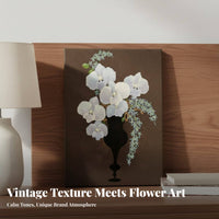 Toasted-Brown Aesthetic Decorative Art Luxurious Floral Design Flower Painting High-Resolution Print Floral Wall Decor for Living Room