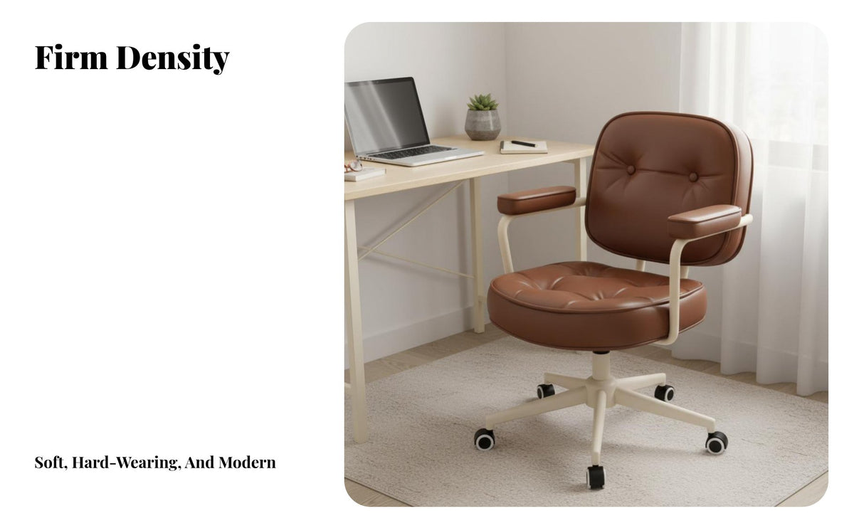 Height Adjustable Upholstered managerial Chair Caster casters rotating Seat High spine Support Office Furniture Ergonomic Design for Home Workers, Students, managerials, Study Room, Bedroom
