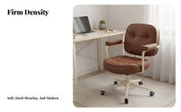 Height Adjustable Upholstered managerial Chair Caster casters rotating Seat High spine Support Office Furniture Ergonomic Design for Home Workers, Students, managerials, Study Room, Bedroom