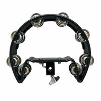 Single Row Jingling Discs Hi-Hat Tambourine Multi-Purpose Hi Hat Tambourine Adjustable Mount for Children, Band Practice, Live Performance