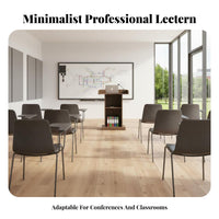 Modern Design Teacher's Podium Desk Multi-Purpose Standing Speech Podium Stable Structure Wooden Lectern with Storage Long-Lasting for Teachers, Speaker S, Speakers, Classroom, Lecture Hall, Auditorium, Conference Room