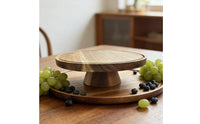 Wood Cake Display Elegant Appearance Wooden Cake Stand Shatterproof Multifunctional Serving Platter for Weddings, Parties
