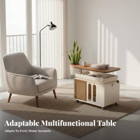 Space-Saving Design Foldable Tea Trolley Mobile on rollers Side Table Lockable Casters Serving Cart Extendable surface for Small Apartment Dwellers, Homeowners, Entertainers, Living Room, Beside Sofa, Home Office