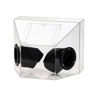 Glove Ports Acrylic Dust Box Slanted Top Dustproof Enclosure