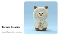 Compact and Portable Capybara Handheld Fan Built-in Battery Cute Capybara Fan 3-Speed Adjustable Lanyard Included for Students, Kids, Desktop, Travel, Office, Dorm Room