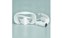 Tempered Glass Snorkeling Mask with Snorkel Wide-View Mask and Snorkel Set Clear Lens Water Sports Gear Silicone for Snorkelers, Travelers, Beach Trips, Pool Practice