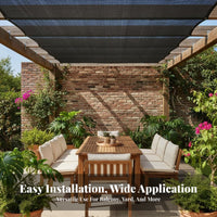 Protection Sunshade Net Heat Insulating Black Sunblock Cloth High Density Garden Shade Mesh Heavy Duty for Balcony, Carport