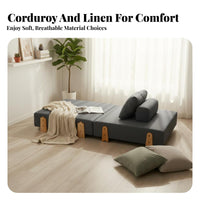 6 Pieces Japanese design Modular pad Sofa Set Foldable transformable Couch Multi-Functional Floor Seating Space Saving for Apartment Dwellers, Students, Young Adults, Bedroom, Lounge Area