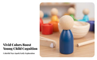 Color Sorting Toy Set Educational Philosophy Following Color Sorting Balls and Cups Set Early Learning Wooden Ball and Cup Game for Young Children