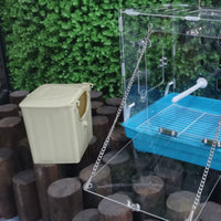 Small Parrot Breeding Nest Hangable Parrot Nesting Enclosure Ventilated Design Bird Breeding Box for Aviary