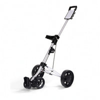 Golf Bag Push Cart Height-Adjustable Golf Push Cart with Cup Holder Trolley Aluminum Sturdy for Golfers