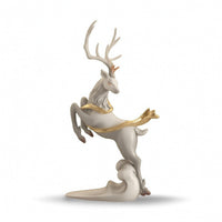 Deer Sculpture with Gold Accents Tabletop Deer Figurine Decorative Sculpture Long-Lasting Decor Sturdy for Living Room, Entryway