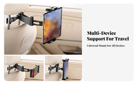Car Headrest Tablet Holder Hands-Effortless Viewing Car Headrest Mount Backseat Ph Single Mount Wide Compatibility Backseat