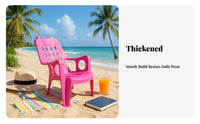 Heavy Duty Plastic Armchair Long-Lasting Molded Plastic Lounge Chair Easy to Clean Stackable Outdoor Chair Comfortable for Restaurant Owners, Families, Homeowners, Beach, Food Stalls, Balcony, Backyard