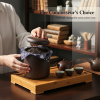 Yixing Zisha Clay Tea Caddy for Puerh Tea Storage, Large Handmade Chinese Style Tea Jar