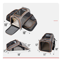 Breathable Pet Carrier with Expandable Mesh Collapsible Foldable Pet Carrier Portable Transport Tote Lightweight for Cats, Small Dogs