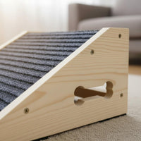 Gentle Slope Wooden Pet Stairs Anti-Slip Surface Wooden Dog Ramp High Load Capacity Dog Ramp Easy to Clean for Senior Pets, Young Dogs, Cats, Indoor, Outdoor