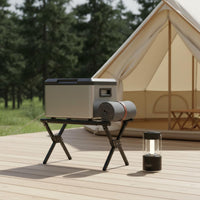 Folding Chiller Stand Foldable Design Aluminum Frame Chiller Rack Lightweight Foldable Camping Stand for Campers, Picnickers, Picnic, Beach, Backyard