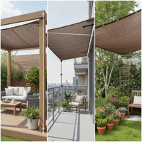 Long-Lasting Rectangular Shade Sail Heavy-Duty Shade Sail with Bungee Balls Protection Sunshade Residential for Backyard