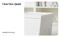 Front-Opening Wheeled Container Clear View Doors Household Storage With casters