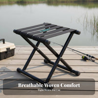 Foldable Cross-Legged Camp Stool space-saving Folding Chair Easy Storage Portable Seating sturdyDuty for Outdoor aficionados, journeyers, Fishing, Train journey, Outdoors, Picnics