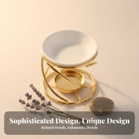 Spiral Metal Aroma Lamp Non-Electric Tealight Scented Melt Warmer Decorative Ornament Tealight Oil Burner for Bedroom, Living Room, Meditation Studio