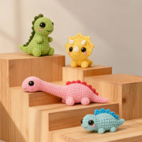 Includes Instructions & Tutorial DIY Dinosaur Crochet Kit for Beginners