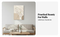 2 Pieces Warm and Cozy Nordic Abstract Figure Painting Fade-Resistant Cream Aesthetic Minimalist Wall Decor Abstract Wall Art for Interior Design Enthusiasts, Gift Givers, Living Room, Bedroom, Home Office, Hallway