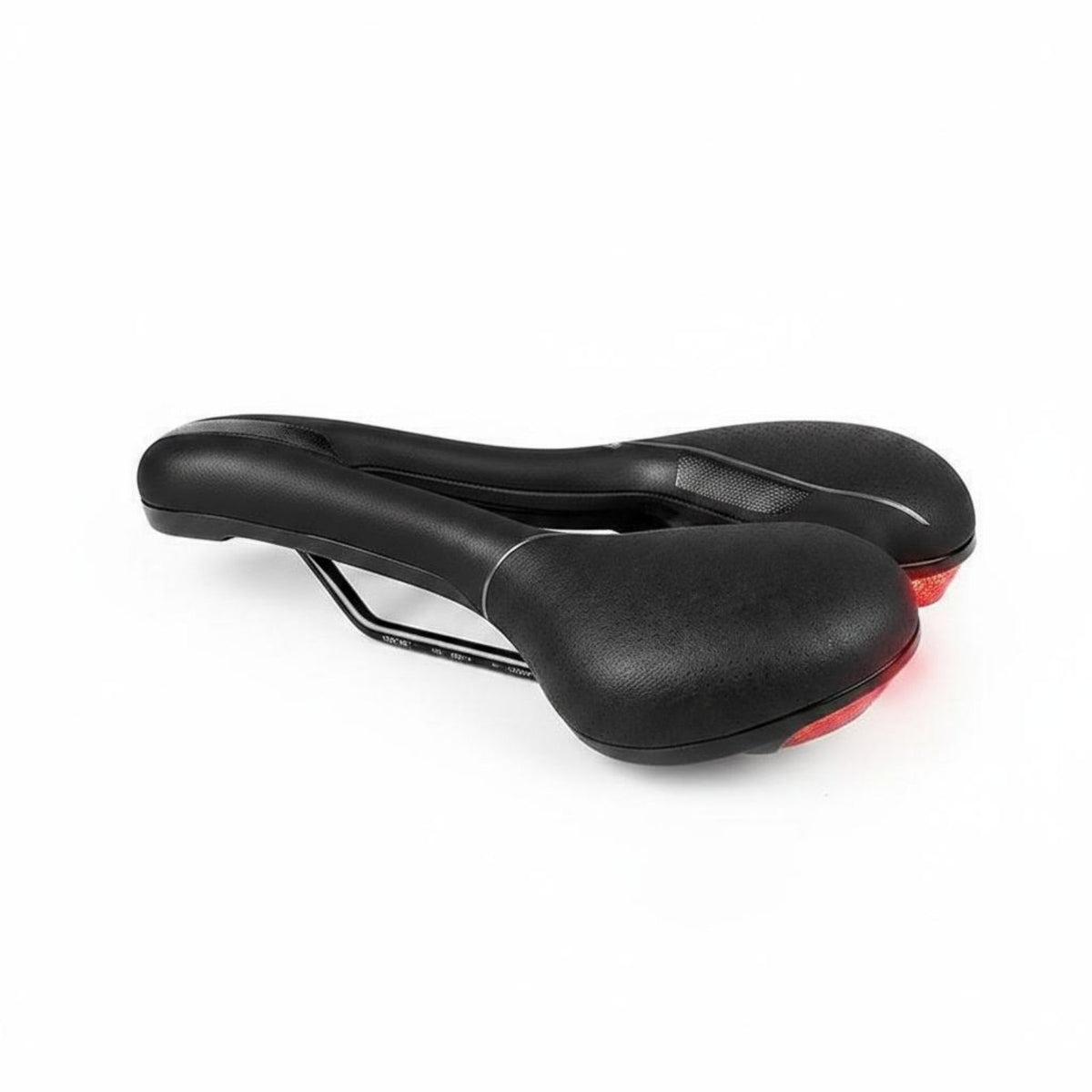 Built-in Tail Light Bike Saddle with Taillight Ergonomic Design USB Rechargeable Bike Seat Shock Absorbing Sports Gear Memory Foam Padding for Cyclists, Night Riding