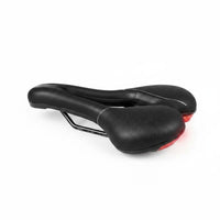 Built-in Tail Light Bike Saddle with Taillight Ergonomic Design USB Rechargeable Bike Seat Shock Absorbing Sports Gear Memory Foam Padding for Cyclists, Night Riding