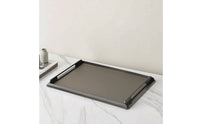 Tray with Handles Shallow Metal Frame Tray Modern Platter for Coffee Table, Vanity