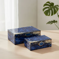 2 Pieces Jewelry Box with Hinged Lid Decorative Velvet Lined Jewelry Box Sturdy Display Case for Vanity