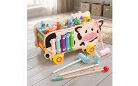 Early-Learning Pounding Bench with Hammer Rainbow Shape Sorter with Pegs Colorful Wooden Shape Sorter Easy-to-Hold for Toddlers, Kids, Daycare