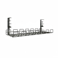 Easy Installation No Drill Hanging Desk Shelf Space Saving Clamp on Desk Storage Rack Heavy Duty Clamp-on Wire Basket Sturdy Metal for Office, Workstation