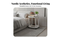 Multi-Functional 2-Tier C-Shaped Stand Stable Construction 2-Tier C-Shaped Table Sturdy Structure Household Furniture Easy Assembly for Apartment Dwellers, Office Workers, Living Room, Balcony, Small Areas, Entryway