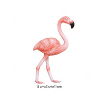 Resin Flamingo Figurine Miniature Pink Flamingo Figurine Home Decor Molded Feather Texture Outdoor Ornament Decorative Base
