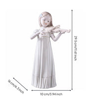 Porcelain Girl Statue European Style Girl Figurine Elegant Porcelain Music Sculpture for Beverage Cabinet
